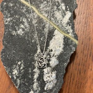 Silver Rose Necklace